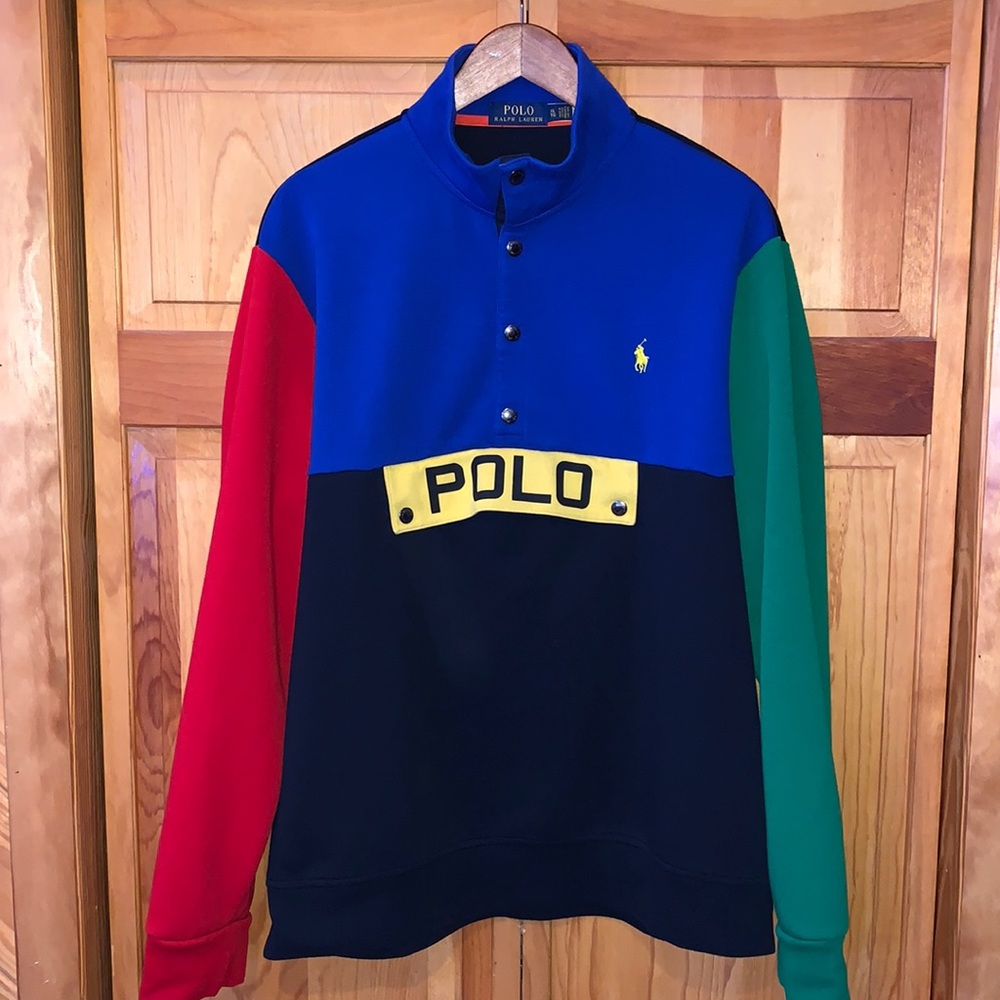 Men’s XL Polo Ralph Lauren multi 1/4 button sweat - Picture 2 of 6